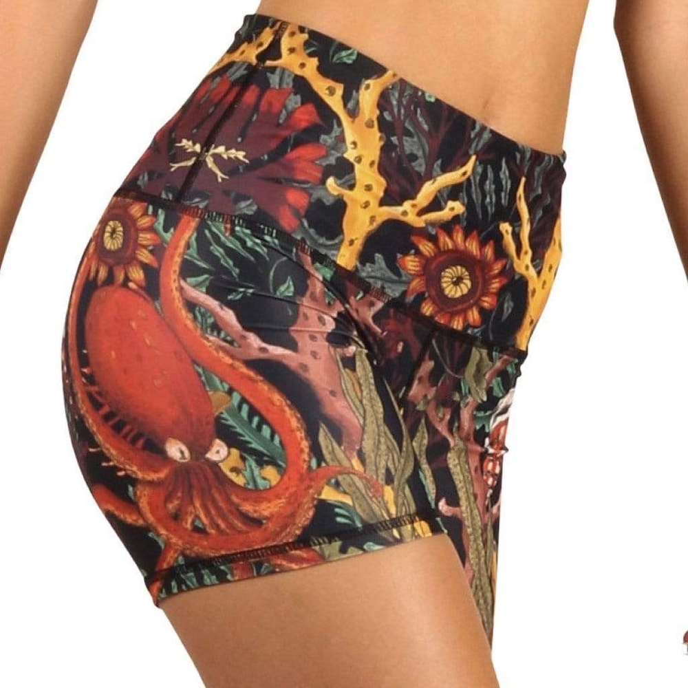 NWT Yoga Democracy Coral My Name Octopus Joey Shorts